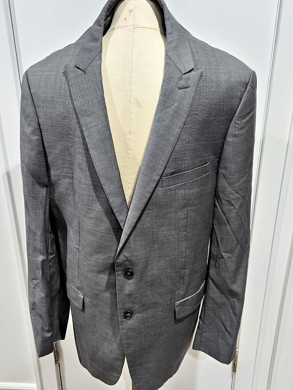 Calvin Klein Extreme Slim Fit Wool Suit Jacket Gray